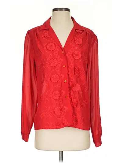 Pre-owned Assorted Brands 3/4 Sleeve Blouse In Red