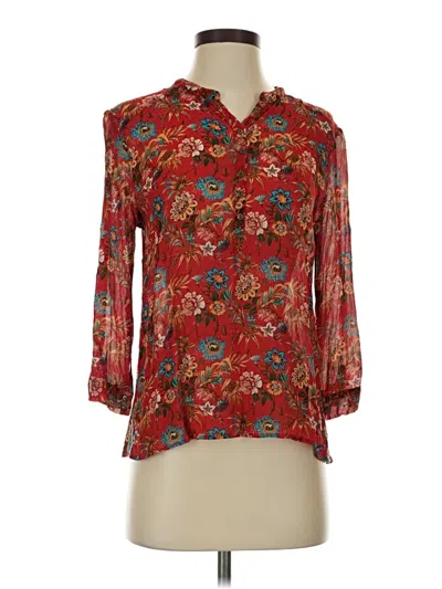Pre-owned Assorted Brands 3/4 Sleeve Blouse In Red