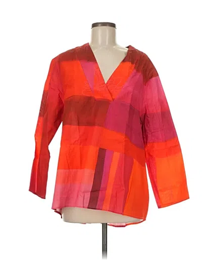 Pre-owned Assorted Brands 3/4 Sleeve Blouse In Red