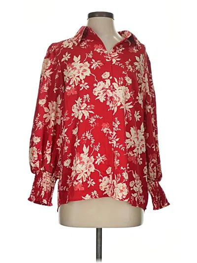 Pre-owned Assorted Brands 3/4 Sleeve Blouse In Red