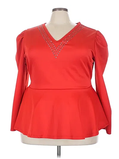 Assorted Brands 3/4 Sleeve Blouse In Red