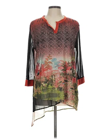 Pre-owned Assorted Brands 3/4 Sleeve Blouse In Red