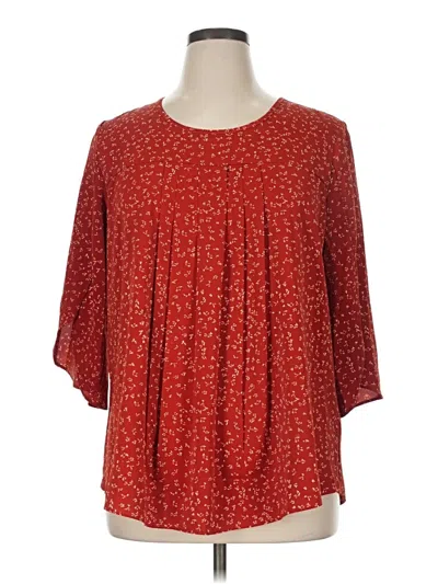 Pre-owned Assorted Brands 3/4 Sleeve Blouse In Red