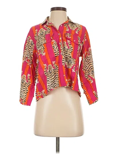 Pre-owned Assorted Brands 3/4 Sleeve Blouse In Red