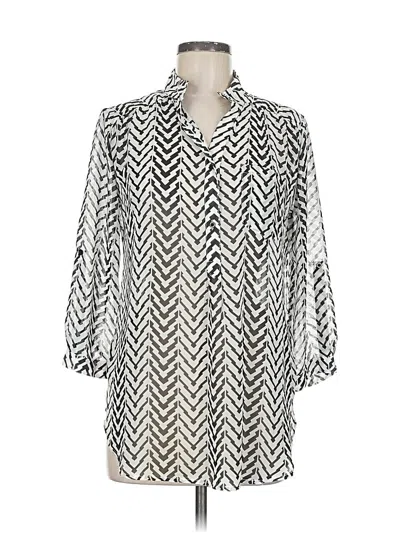 Pre-owned Assorted Brands 3/4 Sleeve Blouse In Silver