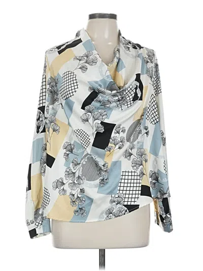 Pre-owned Assorted Brands 3/4 Sleeve Blouse In Silver