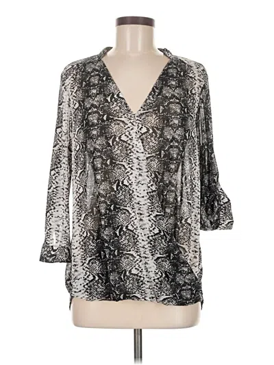 Pre-owned Assorted Brands 3/4 Sleeve Blouse In Silver
