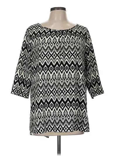 Pre-owned Assorted Brands 3/4 Sleeve Blouse In Silver