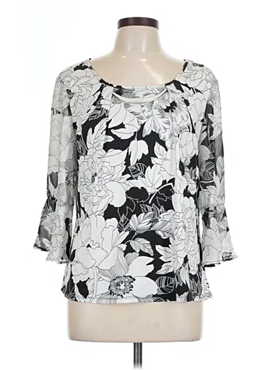 Pre-owned Assorted Brands 3/4 Sleeve Blouse In Silver