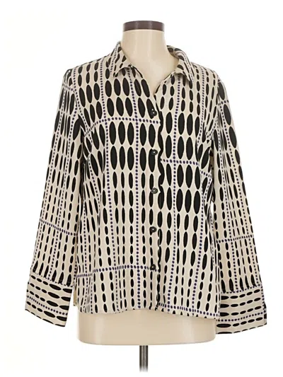 Pre-owned Assorted Brands 3/4 Sleeve Blouse In Silver
