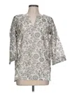 Assorted Brands 3/4 Sleeve Blouse In Silver