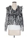 Assorted Brands 3/4 Sleeve Blouse In Silver