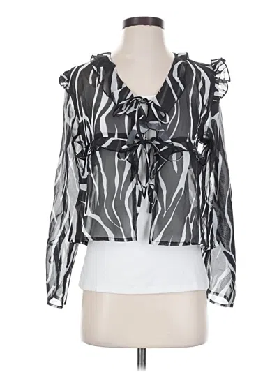 Assorted Brands 3/4 Sleeve Blouse In Silver