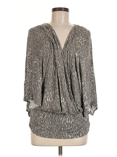 Pre-owned Assorted Brands 3/4 Sleeve Blouse In Silver