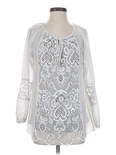 Assorted Brands 3/4 Sleeve Blouse In Silver
