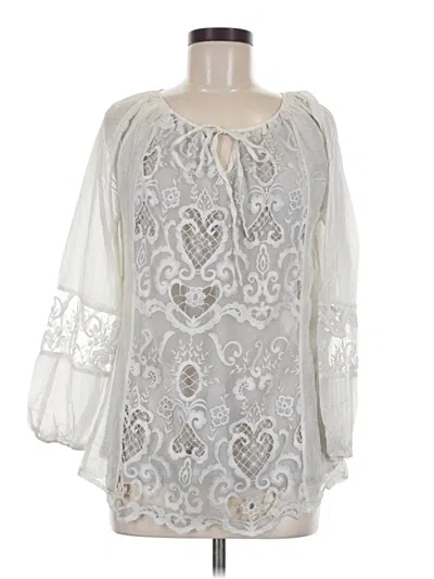 Assorted Brands 3/4 Sleeve Blouse In Silver