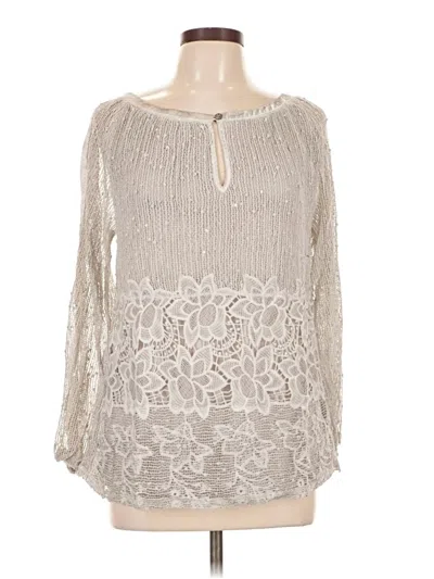 Assorted Brands 3/4 Sleeve Blouse In Silver