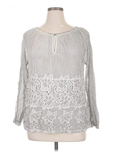 Assorted Brands 3/4 Sleeve Blouse In Silver