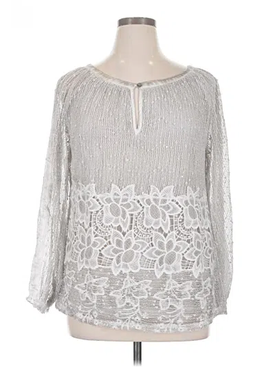 Assorted Brands 3/4 Sleeve Blouse In Silver