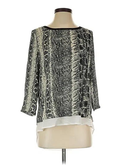 Assorted Brands 3/4 Sleeve Blouse In Silver