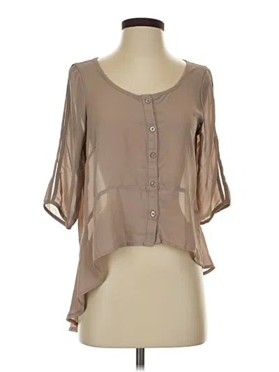 Pre-owned Assorted Brands 3/4 Sleeve Blouse In Tan