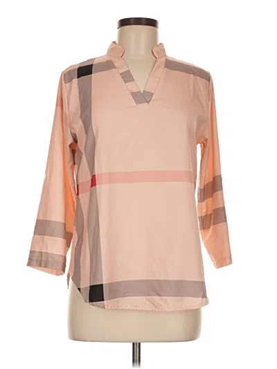 Pre-owned Assorted Brands 3/4 Sleeve Blouse In Tan