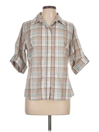 Pre-owned Assorted Brands 3/4 Sleeve Blouse In Tan