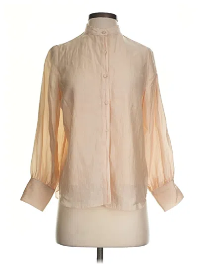 Pre-owned Assorted Brands 3/4 Sleeve Blouse In Tan