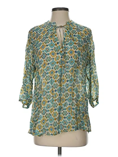 Pre-owned Assorted Brands 3/4 Sleeve Blouse In Teal