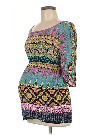 Pre-owned Assorted Brands 3/4 Sleeve Blouse In Teal