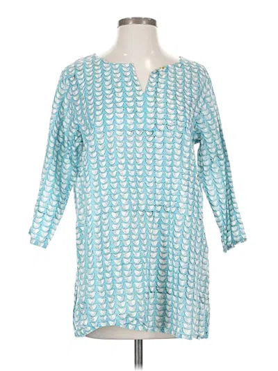 Pre-owned Assorted Brands 3/4 Sleeve Blouse In Teal