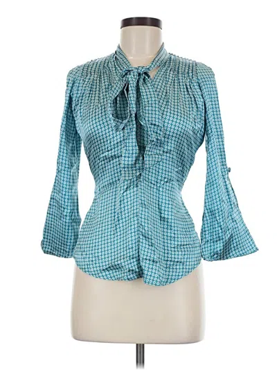 Pre-owned Assorted Brands 3/4 Sleeve Blouse In Teal