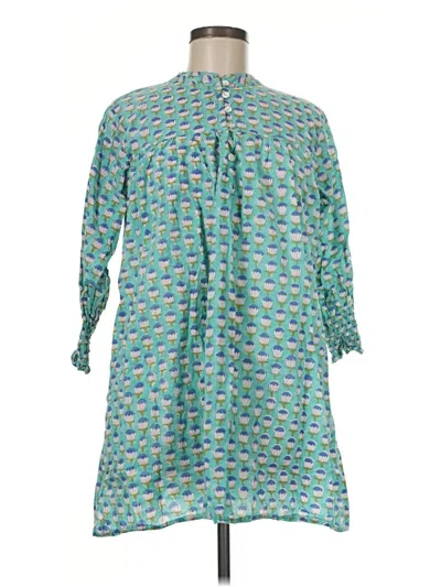 Pre-owned Assorted Brands 3/4 Sleeve Blouse In Teal