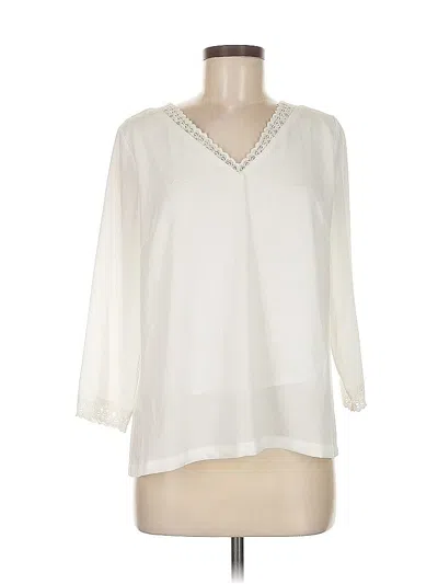 Pre-owned Assorted Brands 3/4 Sleeve Blouse In White