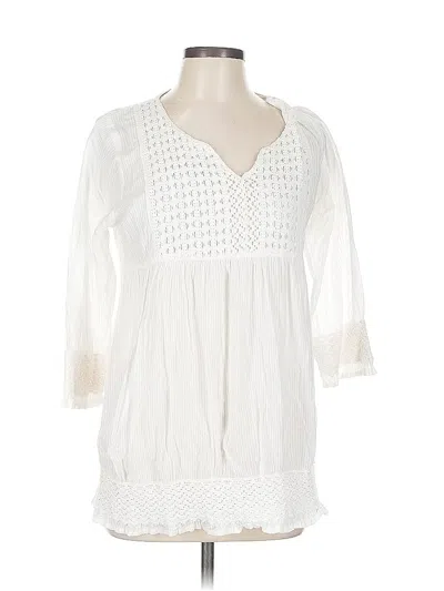 Pre-owned Assorted Brands 3/4 Sleeve Blouse In White