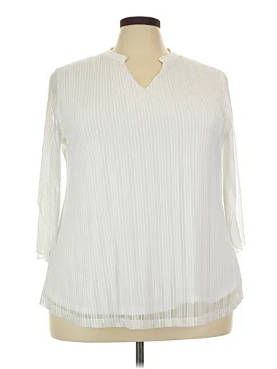 Pre-owned Assorted Brands 3/4 Sleeve Blouse In White