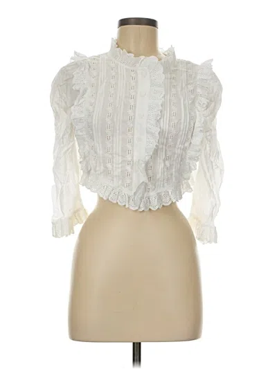 Pre-owned Assorted Brands 3/4 Sleeve Blouse In White