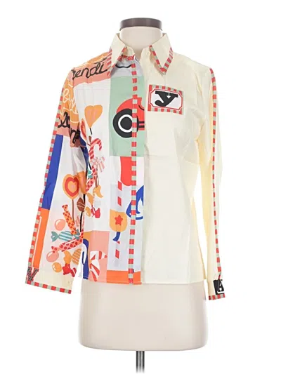 Pre-owned Assorted Brands 3/4 Sleeve Blouse In White
