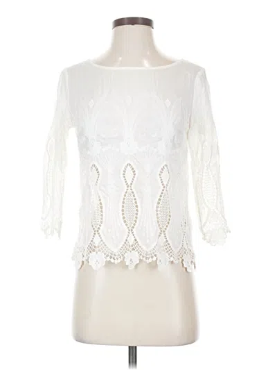 Pre-owned Assorted Brands 3/4 Sleeve Blouse In White