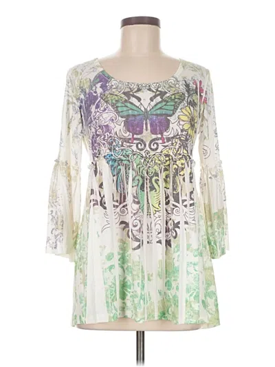 Pre-owned Assorted Brands 3/4 Sleeve Blouse In White