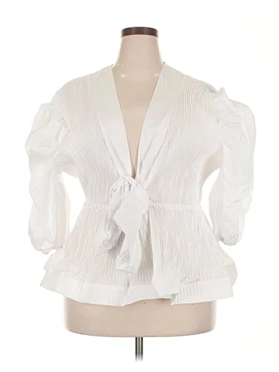 Pre-owned Assorted Brands 3/4 Sleeve Blouse In White