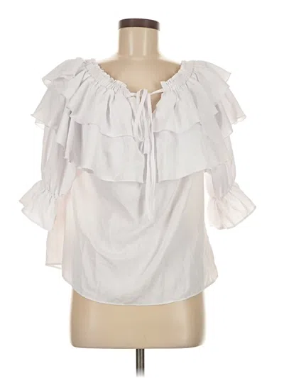 Pre-owned Assorted Brands 3/4 Sleeve Blouse In White