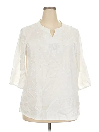 Pre-owned Assorted Brands 3/4 Sleeve Blouse In White
