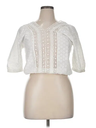 Pre-owned Assorted Brands 3/4 Sleeve Blouse In White