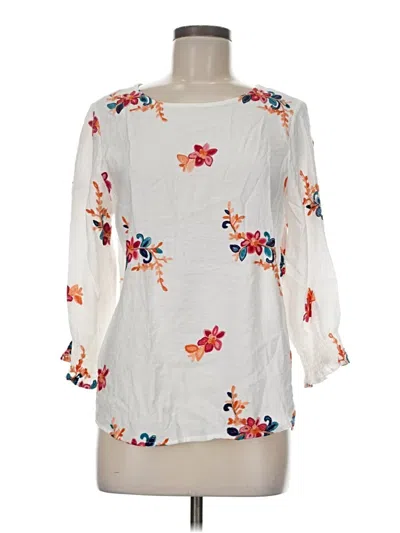 Pre-owned Assorted Brands 3/4 Sleeve Blouse In White