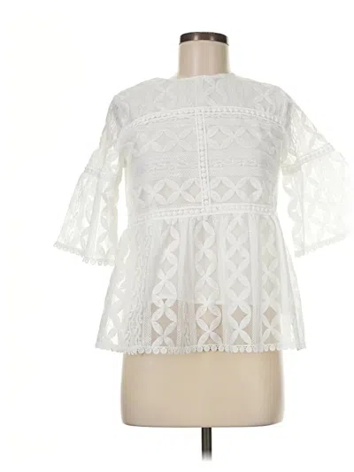 Pre-owned Assorted Brands 3/4 Sleeve Blouse In White