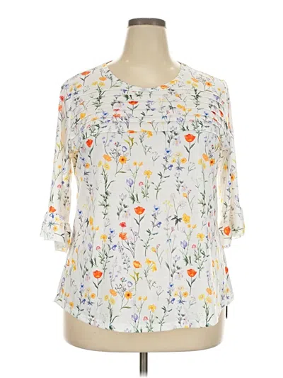 Assorted Brands 3/4 Sleeve Blouse In White