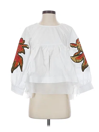 Pre-owned Assorted Brands 3/4 Sleeve Blouse In White