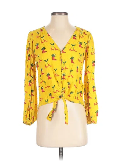 Pre-owned Assorted Brands 3/4 Sleeve Blouse In Yellow
