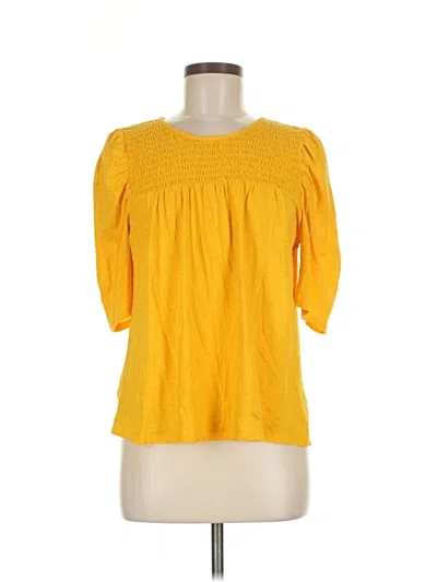 Pre-owned Assorted Brands 3/4 Sleeve Blouse In Yellow